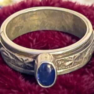 Blue Kyanite Sterling Silver Spinner Ring
